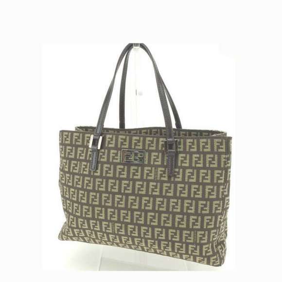 Fendi Tote bag Zucca Beige Brown Woman Authentic Used Y3781 - Picture 1 of 7